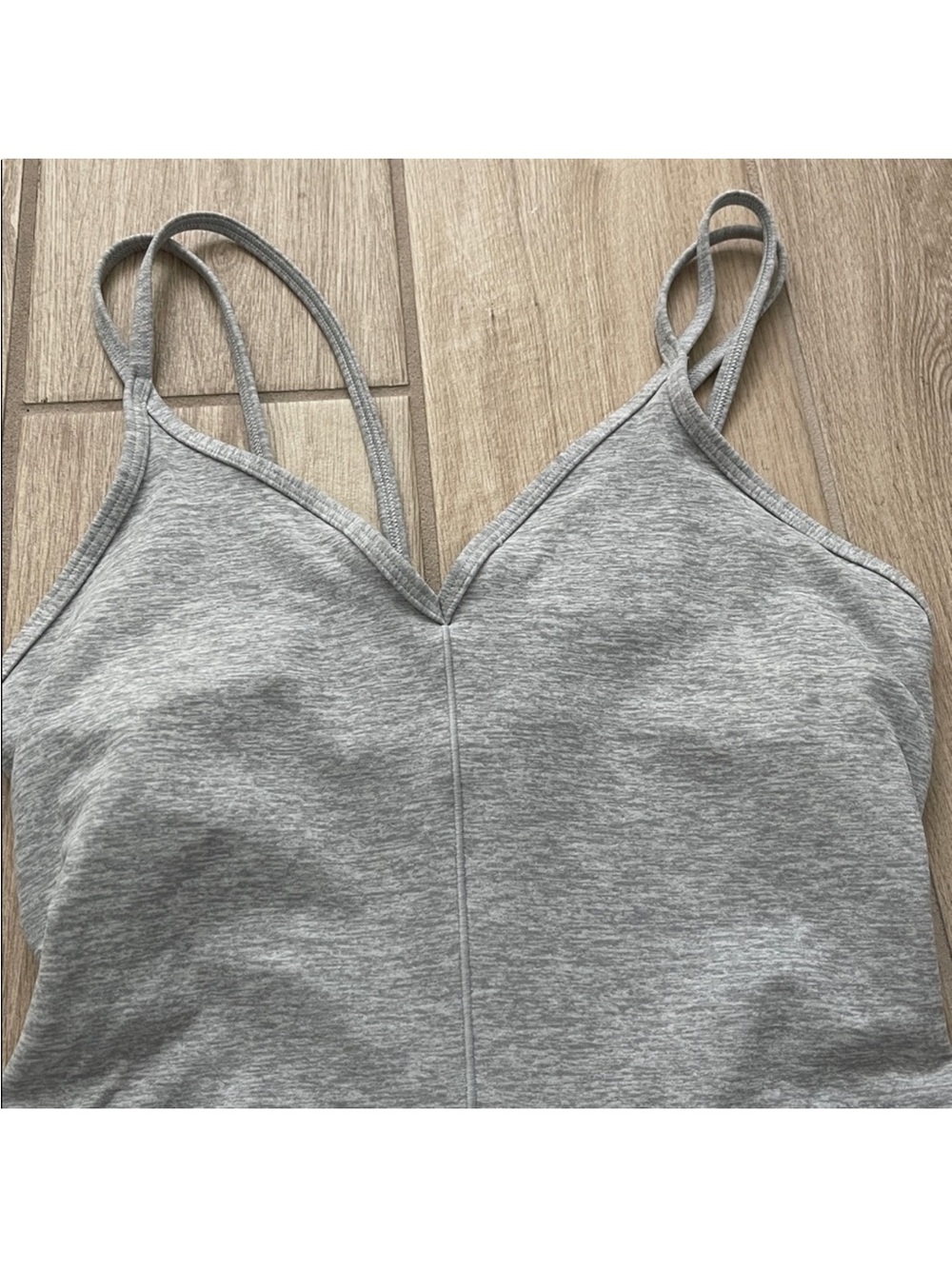 Alo Yoga Alosoft Suns Out Onesie Athletic Heather Grey 5” Sz XS 2-4 W8137R - Picture 6 of 10